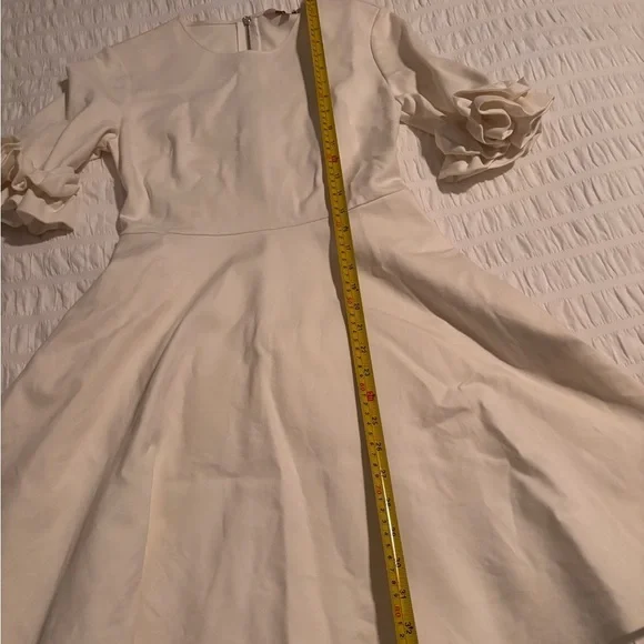 Ted Baker Ivory Long Sleeve Dress with Ruffle Detail - Picture 12 of 12